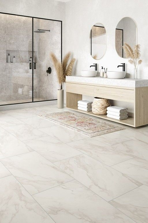 Large tile bathroom